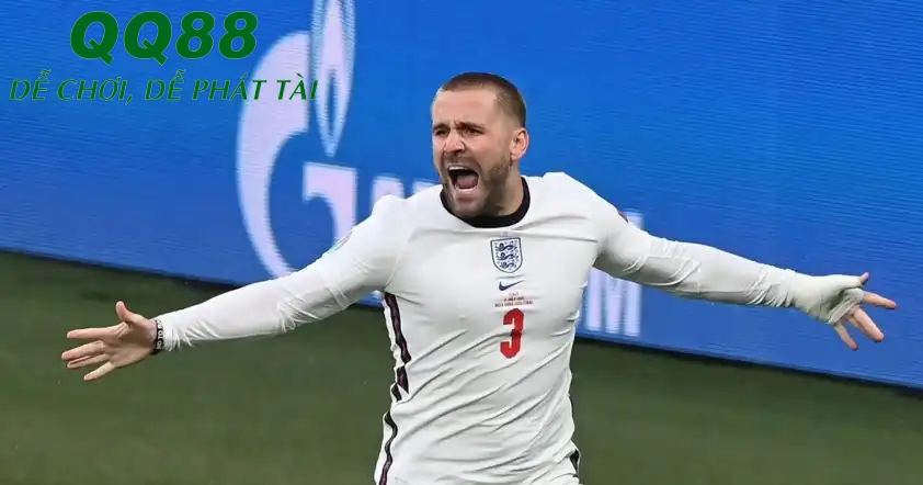 Kỳ Euro 2021 chính là giải đấu chứng kiến sự bùng nổ của Luke Shaw trong màu áo 'Tam sư'. (Ảnh: ÊUFA)